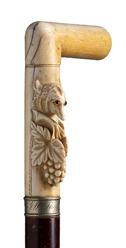 Antique ivory mounted  walking ... 