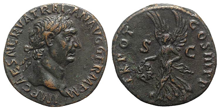 Trajan (98-117). Æ As (26mm, ... 