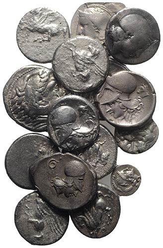 Lot of 16 Greek AR and Æ coins, ... 