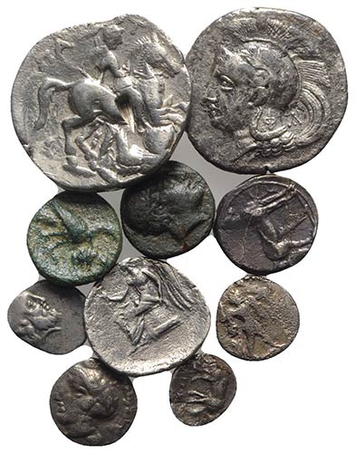 Lot of 10 Greek AR coins, ... 