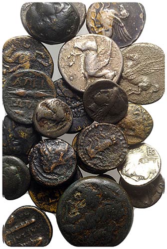Lot of 23 Greek AR and Æ coins, ... 