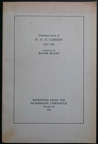 Bland R., Published work of R.A.G. ... 