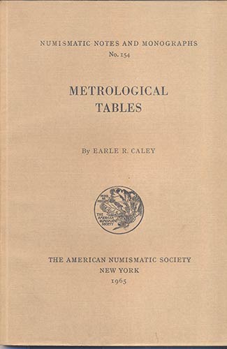 CALEYE.R. – Metrological tables. ... 