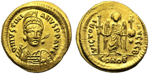 Giustiniano I (527-564), Solido, ... 