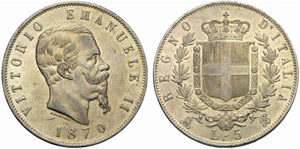Savoia, Vittorio Emanuele II (1861-1878), 5 ... 