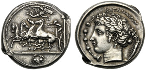 Sicilia, Tetradramma, Catania, c. 410-405 ... 