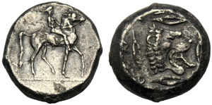 Sicilia, Dracma, Leontini, c. 475-455 a.C.; ... 