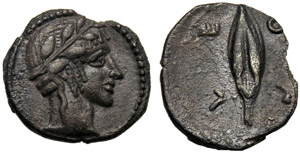 Sicilia, Litra, Leontini, c. 450-430 a.C.; ... 