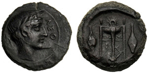 Sicilia, Tetras, Leontini, c. 405-402 a.C.; ... 