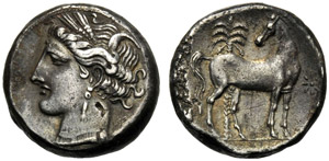 Dominio Punico, Shekel, Cartagine, c. 300 ... 