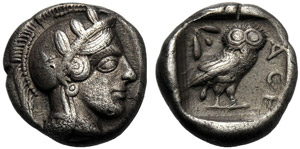 Attica, Dracma, Atene, dopo il 449 a.C.; AR ... 