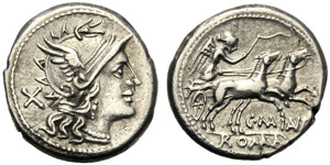 C. Maianus, Denario, Roma, 153 a.C.; AR (g ... 