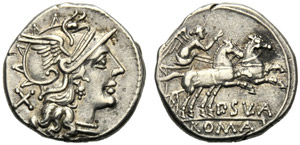 P. Cornelius Sulla, Denario, Roma, 151 a.C.; ... 