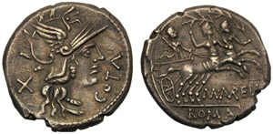 M. Aurelius Cotta, Denario, Roma, 139 a.C.; ... 