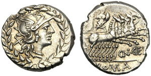 Cn. Gellius, Denario, Roma, 138 a.C.; AR (g ... 
