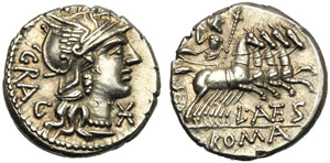 L. Antestius Gragulus, Denario, Roma, 136 ... 