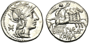 P. Maenius M.f. Antiaticus, Denario, Roma, ... 