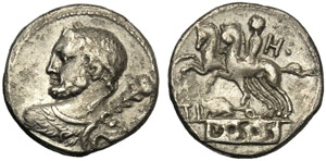 Ti. Quinctius (?), Denario, Roma, 112 o 111 ... 