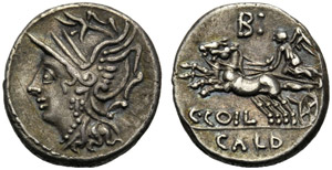 C. Coelius Caldus, Denario, Roma, 104 a.C.; ... 