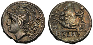 L. Iulius L.f. Caesar, Denario, Roma, 103 ... 