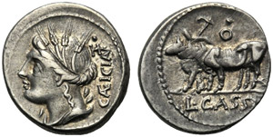 L. Cassius Caecianus, Denario, Roma, 102 ... 
