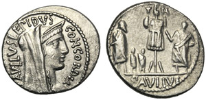 L. Aemilius Lepidus Paullus, Denario, Roma, ... 