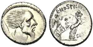 L. Hostilius Saserna, Denario, Roma, 48 ... 