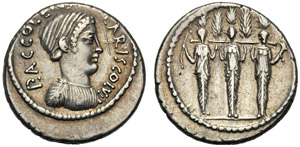 P. Accoleius Lariscolus, Denario, Roma, 43 ... 