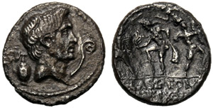 Sextus Pompeius Magnus Pius, Denario, ... 