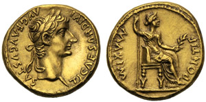 Tiberio (14-37), Aureo, Lugdunum, 14-37 ... 