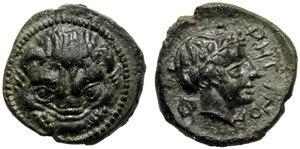 Bruttium, Bronzo, Reggio, c. 415-387 a.C.; ... 