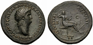 Nerone (54-68), Dupondio, Lugdunum, c. 64 ... 