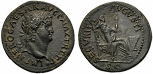 Nerone (54-68), Dupondio, Lugdunum, c. 66 ... 