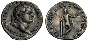 Tito (79-81), Denario, Roma, 79 d.C.; AR (g ... 