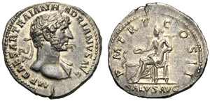 Adriano (117-138), Denario, Roma, 118 d.C.; ... 