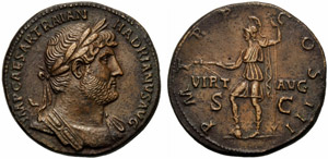 Adriano (117-138), Sesterzio, Roma, 121-122 ... 