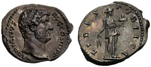 Adriano (117-138), Denario, Roma, 134-138 ... 