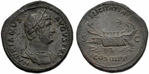 Adriano (117-138), Sesterzio, Roma, 132-134 ... 