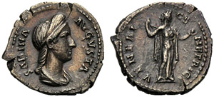 Sabina (Adriano, 117-138), Denario, Roma, ... 