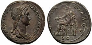 Sabina (Adriano, 117-138), Sesterzio, Roma, ... 
