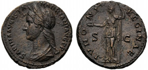 Sabina (Adriano, 117-138), Dupondio o Asse, ... 