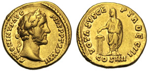Antonino Pio (138-161), Aureo, Roma, 158-159 ... 