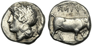 Campania, Didramma, Hyria, c. 405-385 a.C.; ... 