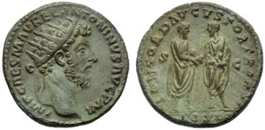 Marco Aurelio (161-180), Dupondio, Roma, ... 
