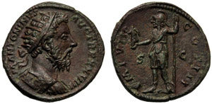 Marco Aurelio (161-180), Dupondio, Roma, 174 ... 