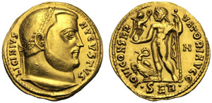 Licinio I (308-324), Aureo, Serdica, 313-314 ... 
