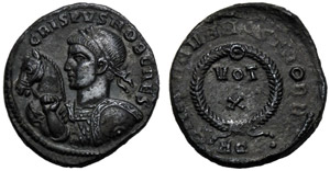 Crispo Cesare (317-326), Follis, Aquileia, ... 