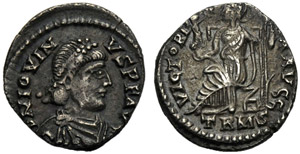 Giovino (Usurpatore, 411-413), Siliqua, ... 