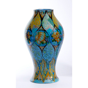 Painted pottery vase, signed Molaroni Pesaro ... 