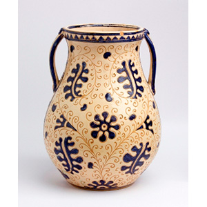Painted and carved ceramic vase from ... 